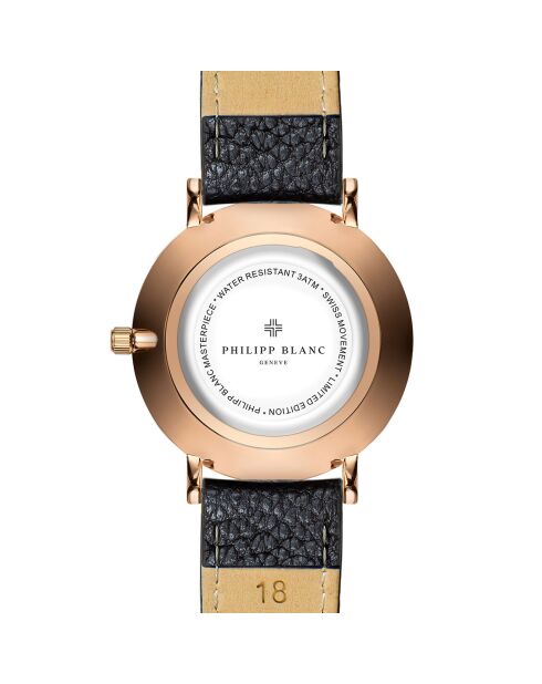 Montre Femme en Cuir Lausanne noire