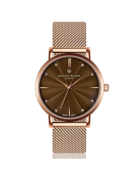 Montre Femme en Acier Lucerne rose doré