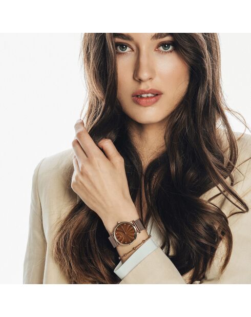 Montre Femme en Acier Lucerne rose doré