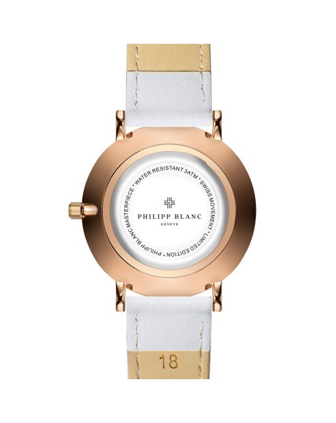 Montre Femme en Cuir Lucerne blanche