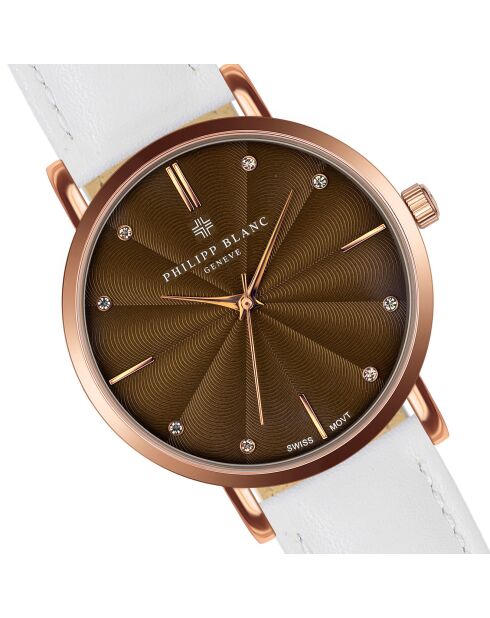 Montre Femme en Cuir Lucerne blanche
