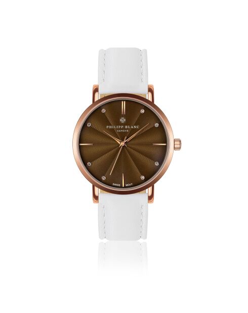 Montre Femme en Cuir Lucerne blanche