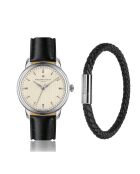 Set Montre + Bracelet en Cuir Zurich noir