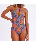 Maillot de bain 1 Pièce Jungle mauve