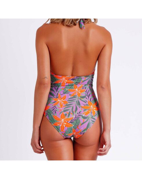 Maillot de bain 1 Pièce Jungle mauve