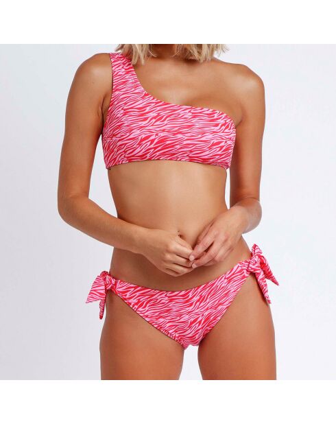 Maillot de bain 2 Pièces Asymétrique Zebra Colors rouge