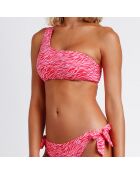 Maillot de bain 2 Pièces Asymétrique Zebra Colors rouge