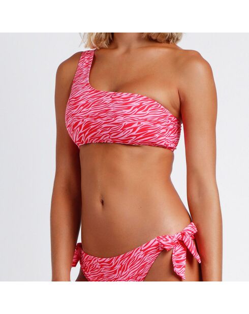 Maillot de bain 2 Pièces Asymétrique Zebra Colors rouge
