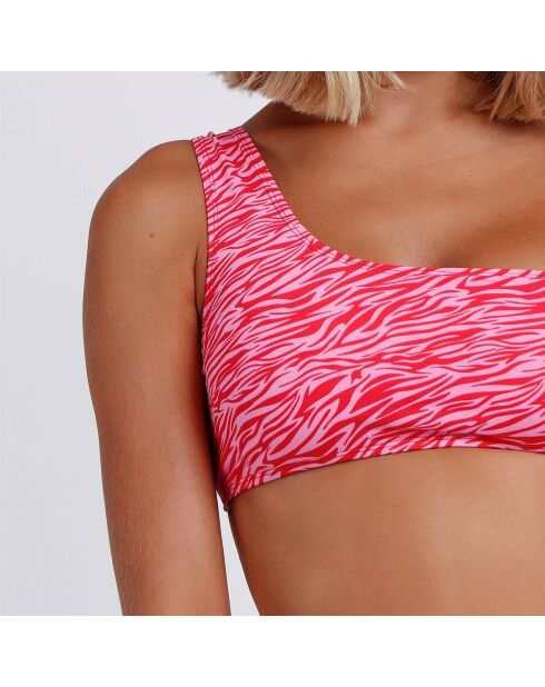 Maillot de bain 2 Pièces Asymétrique Zebra Colors rouge