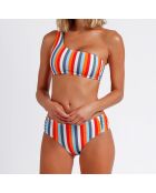 Maillot de bain 2 Pièces Asymétrique Sun Stripes multicolore
