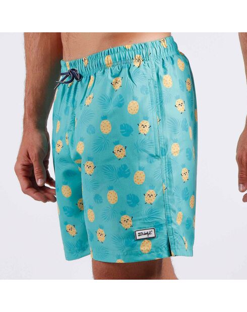 Short de bain Ananas turquoise