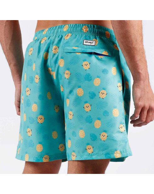 Short de bain Ananas turquoise