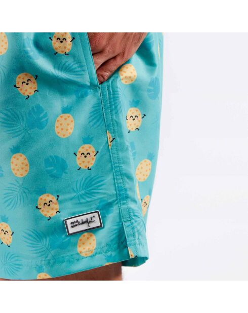 Short de bain Ananas turquoise