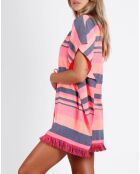 Robe Kaftan à rayures fuschia