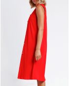 Robe de Plage longue côtelée rouge