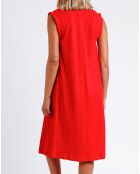 Robe de Plage longue côtelée rouge