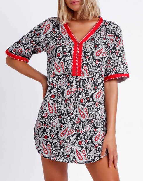 Robe Kaftan Cachemire noire