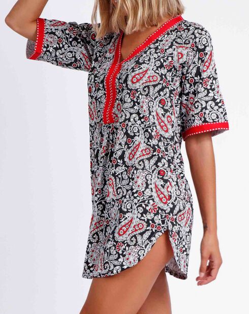 Robe Kaftan Cachemire noire