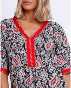 Robe Kaftan Cachemire noire
