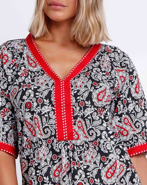 Robe Kaftan Cachemire noire