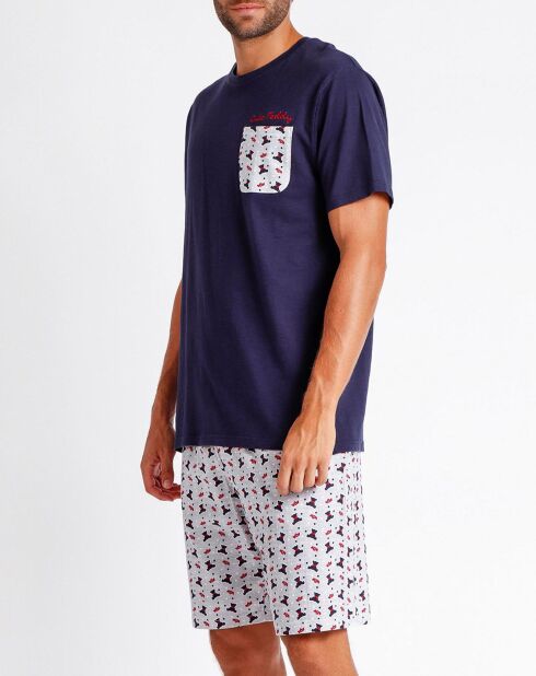 Pigiama in peluche blu marino