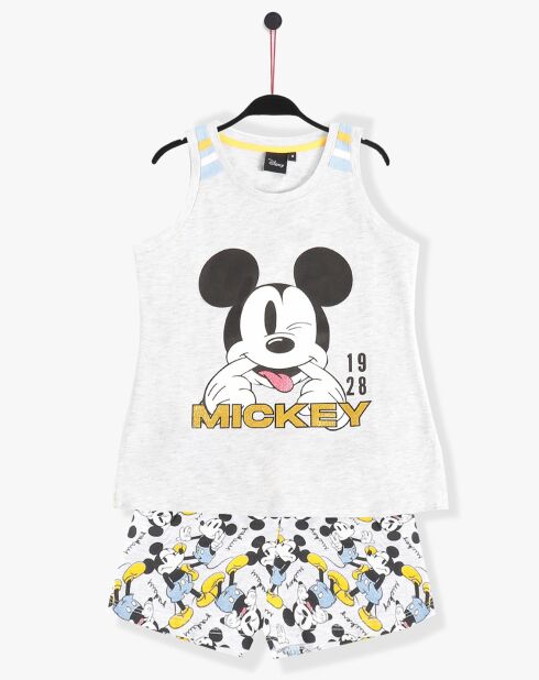 Pyjama Mickey summer gris/jaune