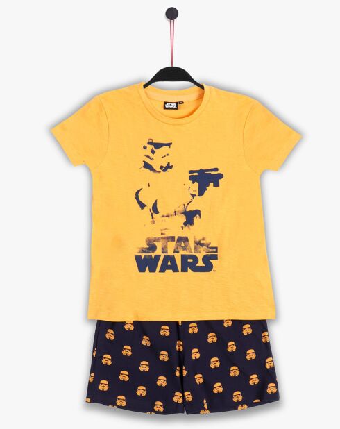 Pyjama Trooper vintage jaune moutarde/noir