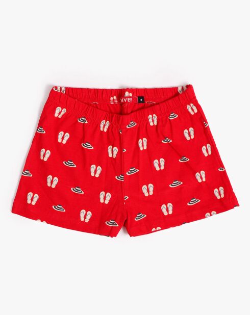 Pyjama Vacances d'été blanc/rouge