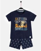 Pyjama Californien bleu marine