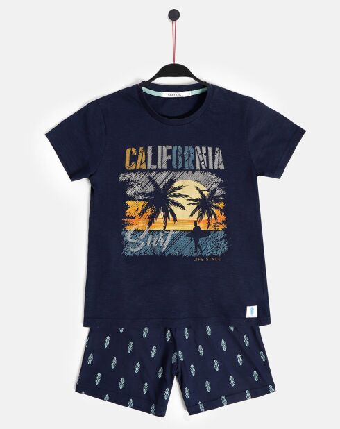 Pyjama Californien bleu marine