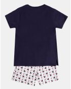 Pyjama Teddy mignon bleu marine/blanc