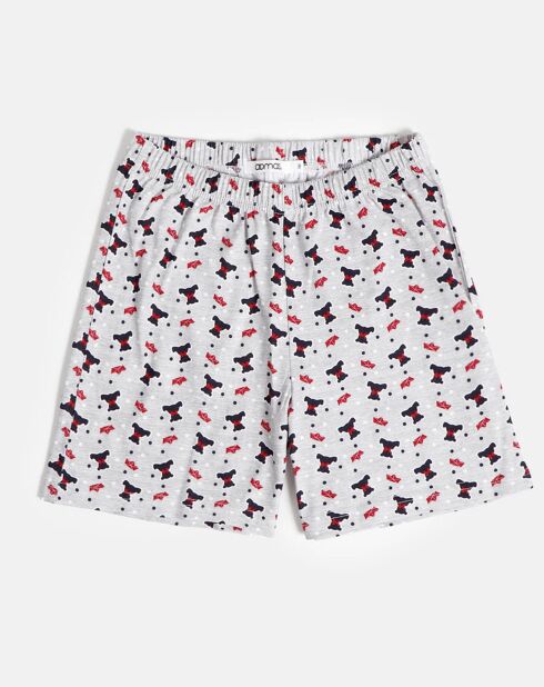 Simpatico pigiama in peluche blu navy/bianco