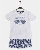 Pyjama Cool gris/bleu