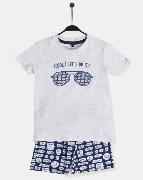 Pyjama Cool gris/bleu