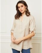 Blouse 100% Lin Bjorg beige