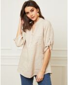 Blouse 100% Lin Bjorg beige