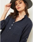 Blouse 100% Lin Bjorg marine