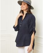 Blouse 100% Lin Bjorg marine