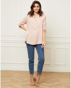 Blouse 100% Lin Bjorg rose