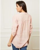 Blouse 100% Lin Bjorg rose