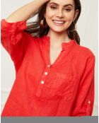Blouse 100% Lin Bjorg rouge