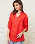 Blouse 100% Lin Bjorg rouge