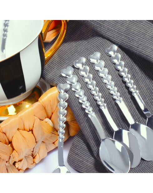 12 Cuillères à dessert argenté - 11 cm