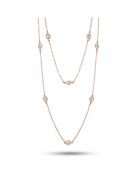 Collar de plata bañada en oro rosa y circonitas