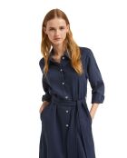 Robe en Lin mélangé Cassis marine