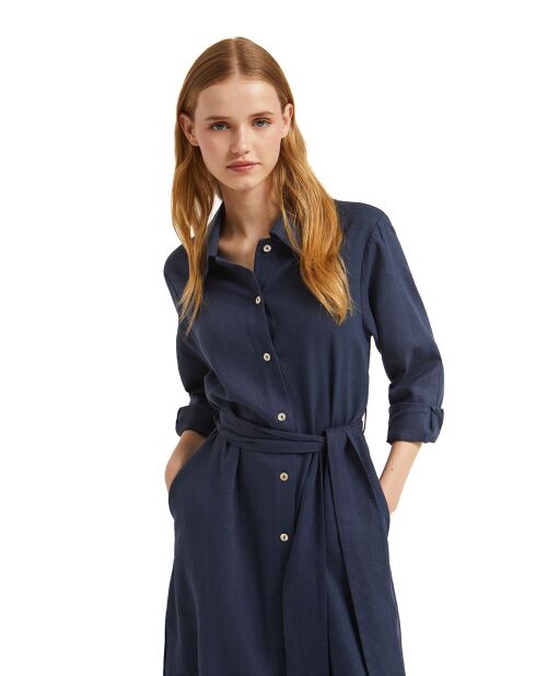 Robe en Lin mélangé Cassis marine