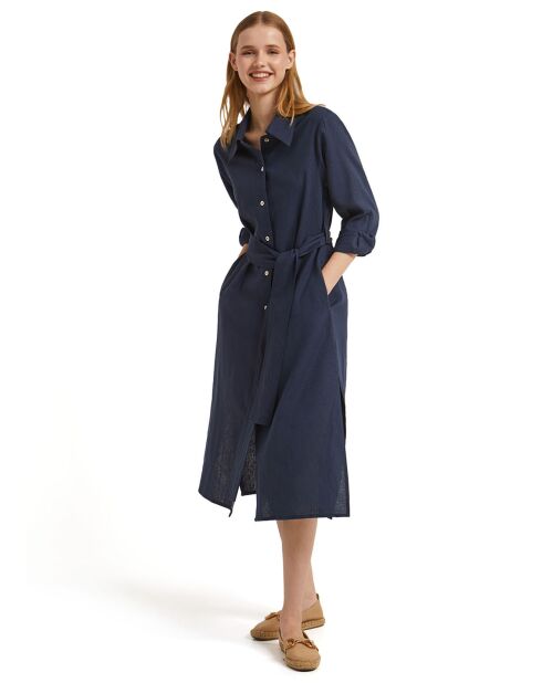 Robe en Lin mélangé Cassis marine