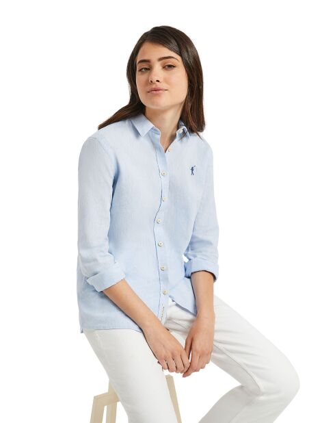 Chemise en Lin mélangé Peneloppe bleu ciel