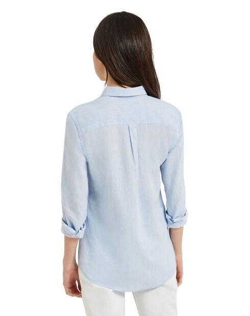 Chemise en Lin mélangé Peneloppe bleu ciel