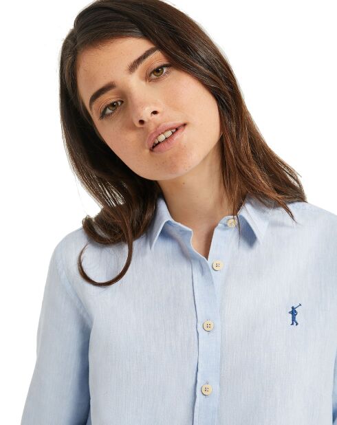 Chemise en Lin mélangé Peneloppe bleu ciel